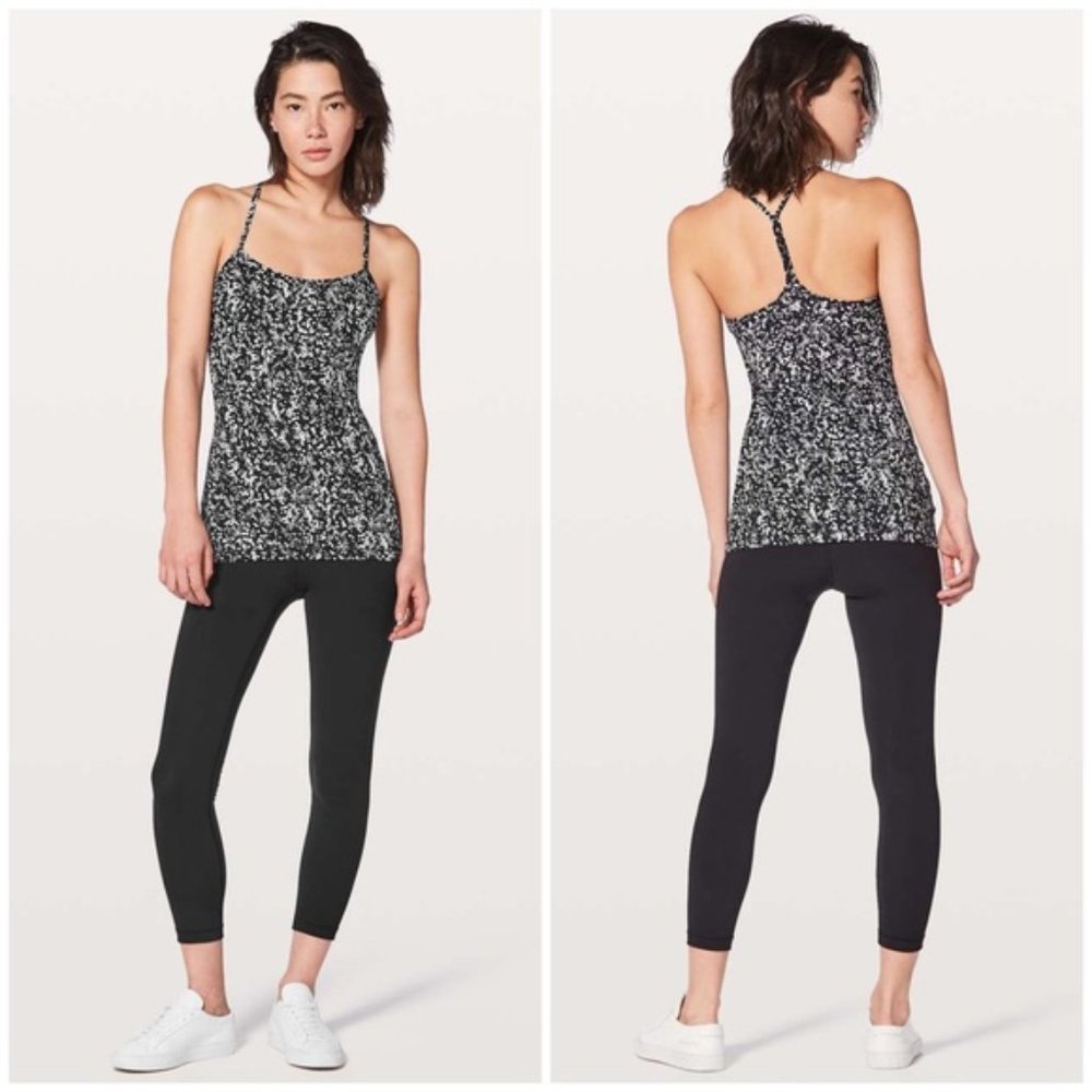 Lululemon Power Pose Black & White Tank Top Light Support for A/B Cup Size 6